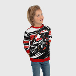 Свитшот детский Мото-кросс, цвет: 3D-красный — фото 2