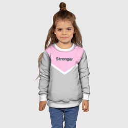 Свитшот детский Stronger серо-розовый, цвет: 3D-белый — фото 2