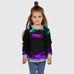Свитшот детский Fortnite neon geometry, цвет: 3D-меланж — фото 2