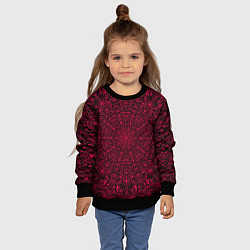 Свитшот детский Мандала чёрно-розовый, цвет: 3D-черный — фото 2