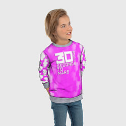 Свитшот детский 30 seconds to mars pink, цвет: 3D-меланж — фото 2