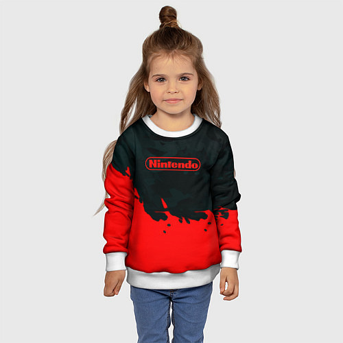 Детский свитшот Nintendo краски гейм компани / 3D-Белый – фото 4