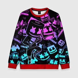 Свитшот детский Marshmello neon pattern, цвет: 3D-красный