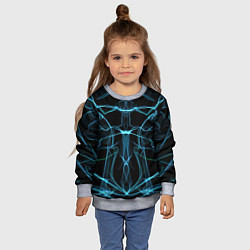 Свитшот детский Мягкие абстрактные симметричные линии, цвет: 3D-меланж — фото 2
