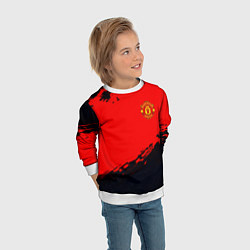 Свитшот детский Manchester United colors sport, цвет: 3D-белый — фото 2