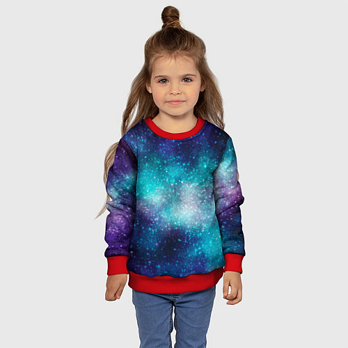 Детский свитшот Космические туманности / 3D-Красный – фото 4