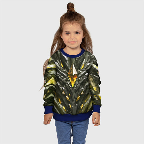 Детский свитшот Камень и золотой кристалл / 3D-Синий – фото 4