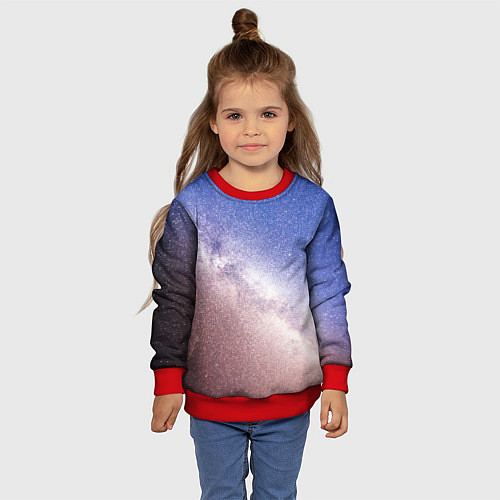 Детский свитшот Галактика млечный путь / 3D-Красный – фото 4