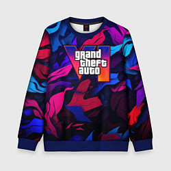 Детский свитшот Gta лого камуфляж яркие листья