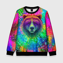 Свитшот детский Цветной медведь, цвет: 3D-черный