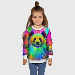 Свитшот детский Цветная панда, цвет: 3D-белый — фото 2