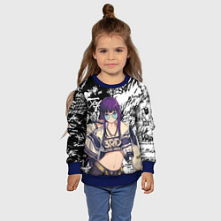 Свитшот детский Ферн и иероглифы, цвет: 3D-синий — фото 2