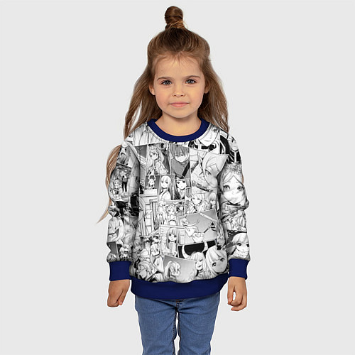 Детский свитшот Провожающая в последний путь Фрирен узор / 3D-Синий – фото 4