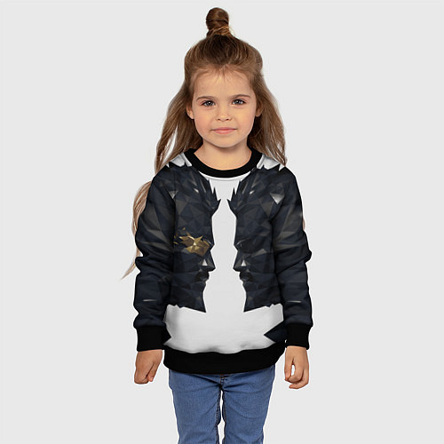 Детский свитшот Адам Дженсен в отражении deus ex / 3D-Черный – фото 4