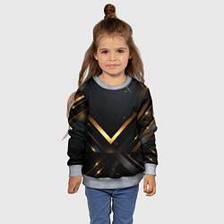 Свитшот детский Gold luxury black abstract, цвет: 3D-меланж — фото 2