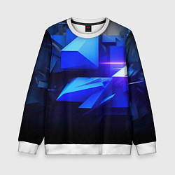 Свитшот детский Black blue background abstract, цвет: 3D-белый