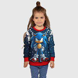 Свитшот детский Sonic - splash and logo, цвет: 3D-красный — фото 2