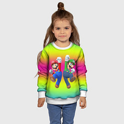 Свитшот детский Братья Марио, цвет: 3D-белый — фото 2