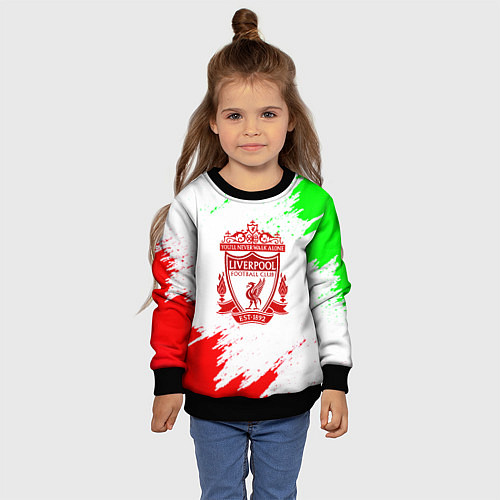 Детский свитшот Liverpool краски спорт / 3D-Черный – фото 4