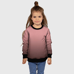 Свитшот детский Пыльно-розовый градиент, цвет: 3D-черный — фото 2