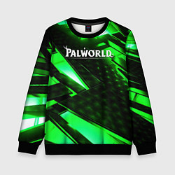 Детский свитшот Palworld logo green neon