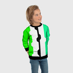 Свитшот детский Техно линии зелёный, цвет: 3D-черный — фото 2