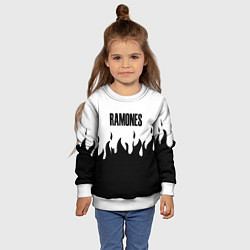Свитшот детский Ramones fire black rock, цвет: 3D-белый — фото 2
