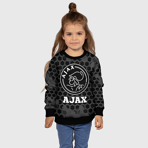 Детский свитшот Ajax sport на темном фоне / 3D-Черный – фото 4