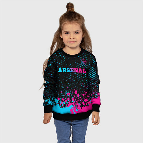 Детский свитшот Arsenal - neon gradient посередине / 3D-Черный – фото 4
