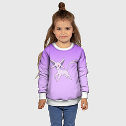 Свитшот детский Espeon Pokemon - розовая кошка покемон, цвет: 3D-белый — фото 2