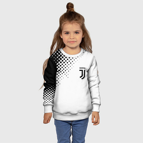 Детский свитшот Juventus sport black geometry / 3D-Белый – фото 4