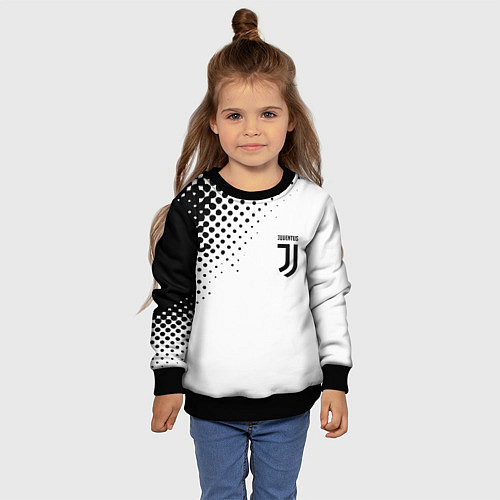 Детский свитшот Juventus sport black geometry / 3D-Черный – фото 4