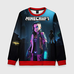 Свитшот детский Minecraft woman cyberpunk, цвет: 3D-красный