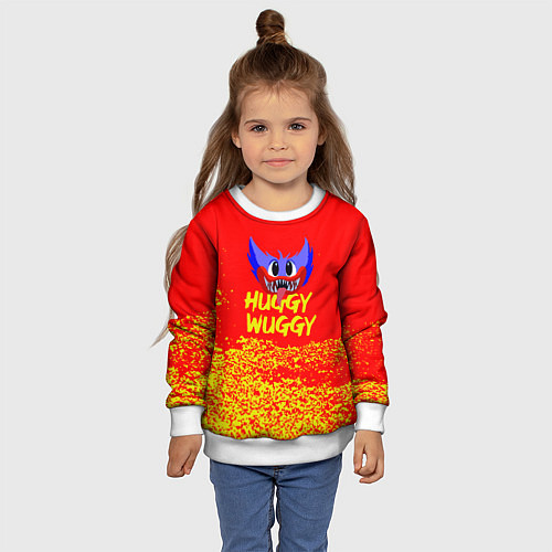 Детский свитшот Poppy Playtime хагги вагги хоррор / 3D-Белый – фото 4
