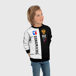 Свитшот детский Тхэквондо черный и белый, цвет: 3D-черный — фото 2