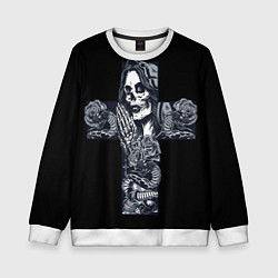 Детский свитшот Santa muerte cross