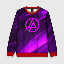 Свитшот детский Linkin park neon stripes logo, цвет: 3D-красный