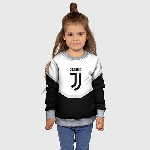Детский свитшот Juventus black geometry sport / 3D-Меланж – фото 4