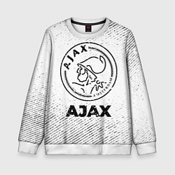 Свитшот детский Ajax с потертостями на светлом фоне, цвет: 3D-белый