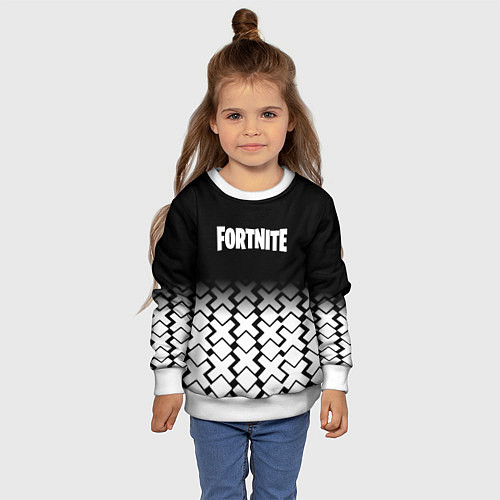 Детский свитшот Fortnite game pattern / 3D-Белый – фото 4