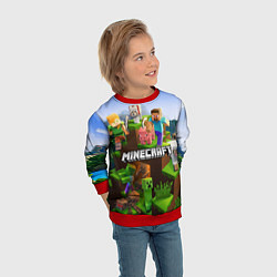 Свитшот детский Minecraft pixel world, цвет: 3D-красный — фото 2