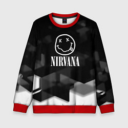 Свитшот детский Nirvana текстура рок, цвет: 3D-красный