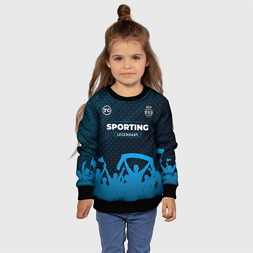 Детский свитшот Sporting legendary форма фанатов / 3D-Черный – фото 4