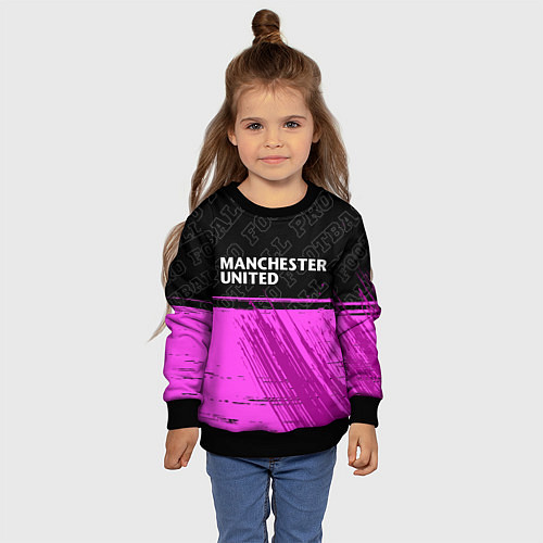 Детский свитшот Manchester United pro football посередине / 3D-Черный – фото 4