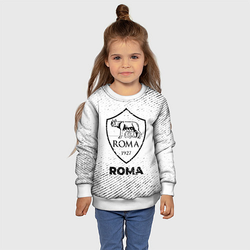 Детский свитшот Roma с потертостями на светлом фоне / 3D-Белый – фото 4