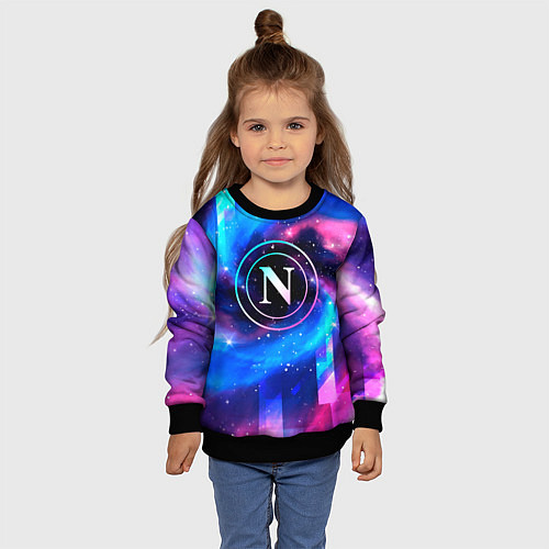Детский свитшот Napoli неоновый космос / 3D-Черный – фото 4
