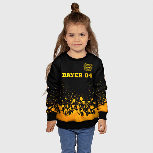 Детский свитшот Bayer 04 - gold gradient посередине / 3D-Черный – фото 4