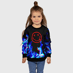 Свитшот детский Nirvana flame, цвет: 3D-черный — фото 2