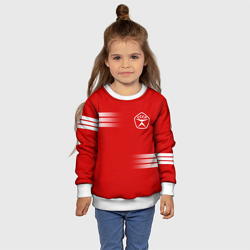 Детский свитшот СССР гост три полоски / 3D-Белый – фото 4