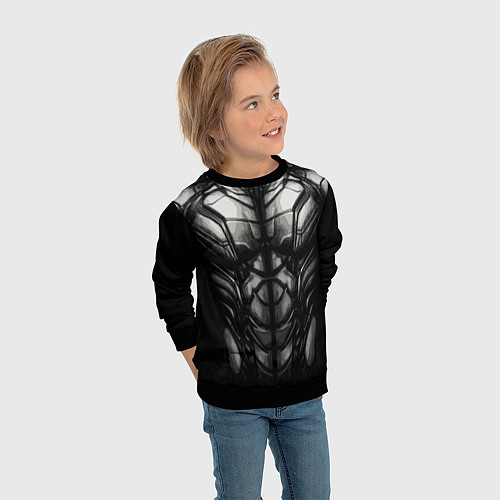 Детский свитшот Мускул / 3D-Черный – фото 3